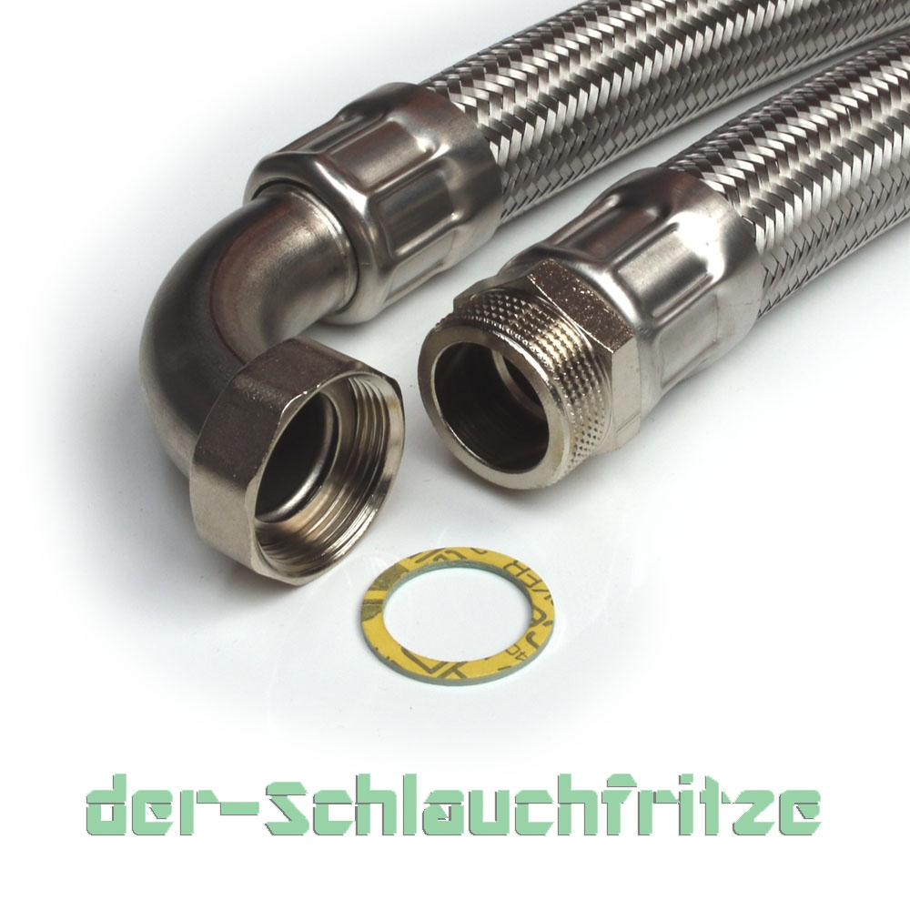 Edelstahl Panzerschlauch 1/2x1/2 Zoll DN8 30cm 300mm Flexschlauch