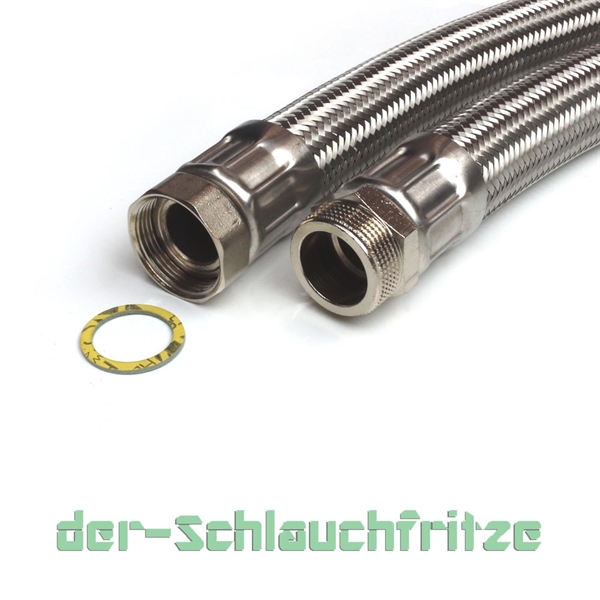 Panzerschlauch 1 1/4"ÜM x 1 1/4"AG (DN32) für Nutzwasser