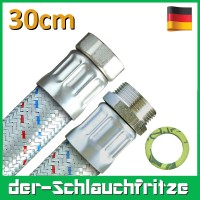 Panzerschlauch 1 1/4"ÜM x 1 1/4"AG, Flexschlauch DN32 für Heizung