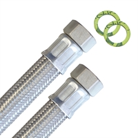 Panzerschlauch DN19, Geflecht VA, 3/4"ÜM x 3/4"ÜM, Seele EPDM, (DIN228), -20 - 90°C, PN10