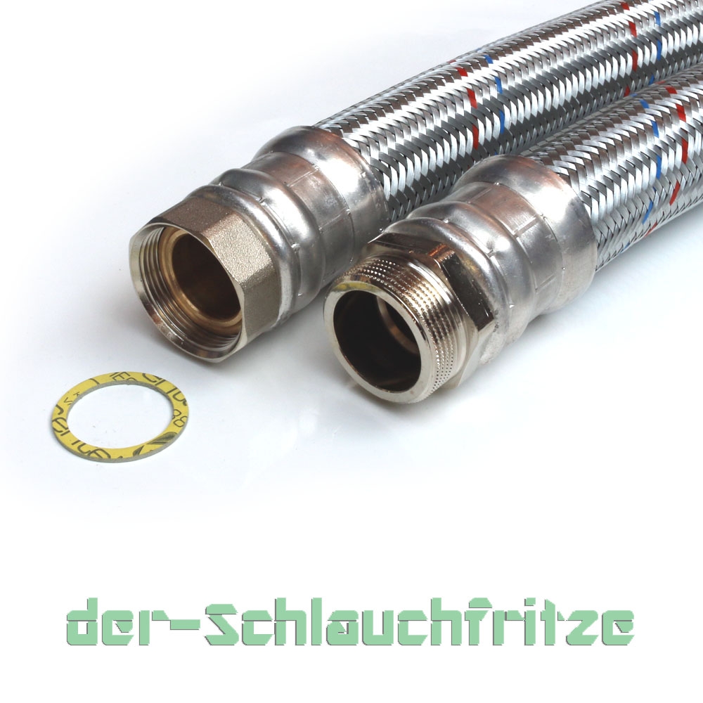 H2O-Flex® Panzerschlauch 1/2ÜM x 1/2AG, Flexschlauch DN13 für