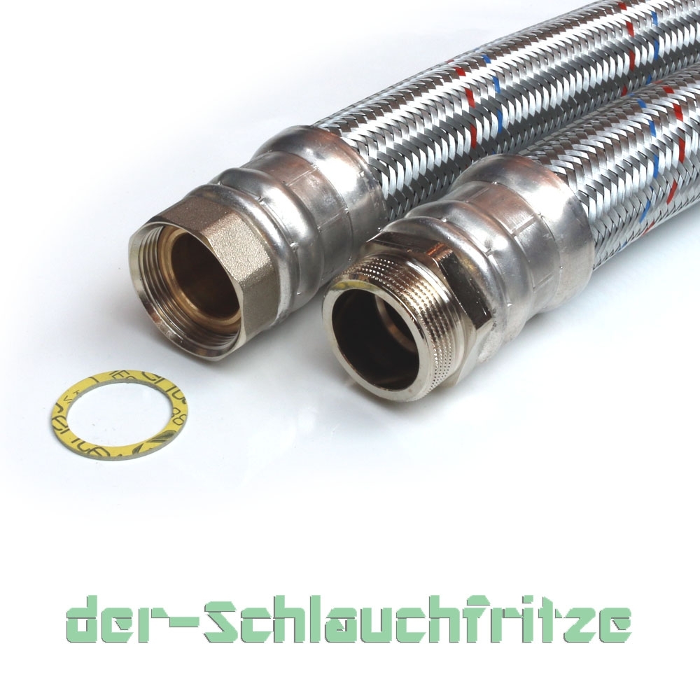 SFX® Panzerschlauch 50cm Flexschlauch 1/2 Zoll ÜM x 1/2 Zoll AG Edelstahl  Umflechtung Trinkwasser Verbindungsschlauch Anschlussschlauch 500mm :  : Garten
