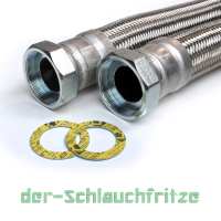 Panzerschlauch 2 1/2" ÜM x 2 1/2" ÜM, Flexschlauch DN60 für Heizung