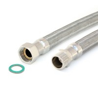 Panzerschlauch 3/4"ÜM x 3/4"AG mit Trinkwasserzulassung, Flexschlauch für z.B. Pumpen